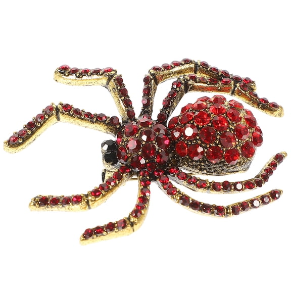Raindrops 1 Set Sweater Brooch Pins Spider Shape Rhinestones Vintage For Women  Decorations 4.8X3.6cm