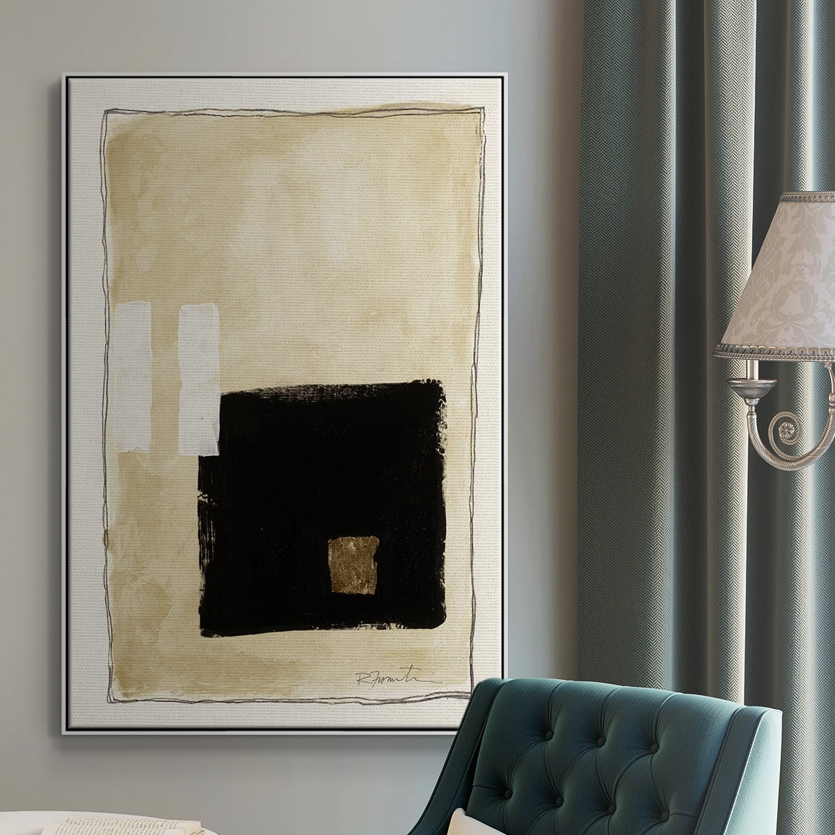 Inner Musing I Framed Premium Gallery Wrapped Canvas - Ready to Hang - 17 x 25 - White Floating Frame