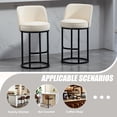 thumbnail image 6 of Newest Barrel Counter Stools with Backrest and Footrest, Modern Kitchen Island Stools, Beige (Set of 2), 6 of 13