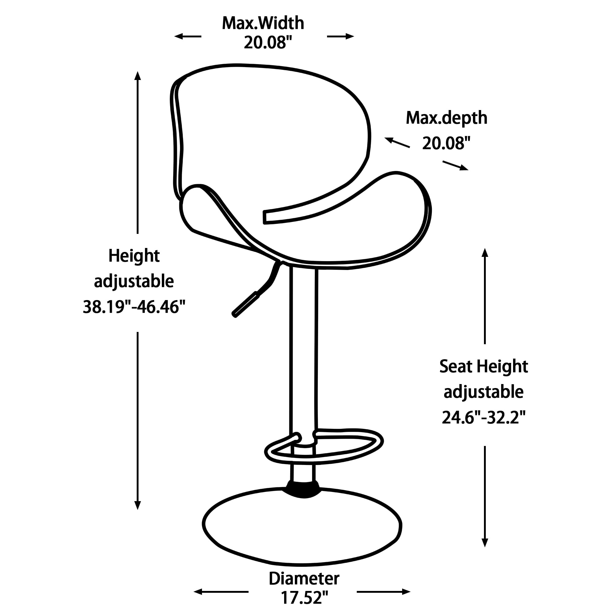 Private Jungle Modern Adjustable Height Leather Modern Barstools with Back Leather Seat Extremely Comfy Bar Stool 1 Piece,Black&Walnut Private Jungle Modern Adjustable Height Leather Modern Barstools with Back Leather Seat Extremely Comfy Bar Stool 1 Piece,Black&Walnut