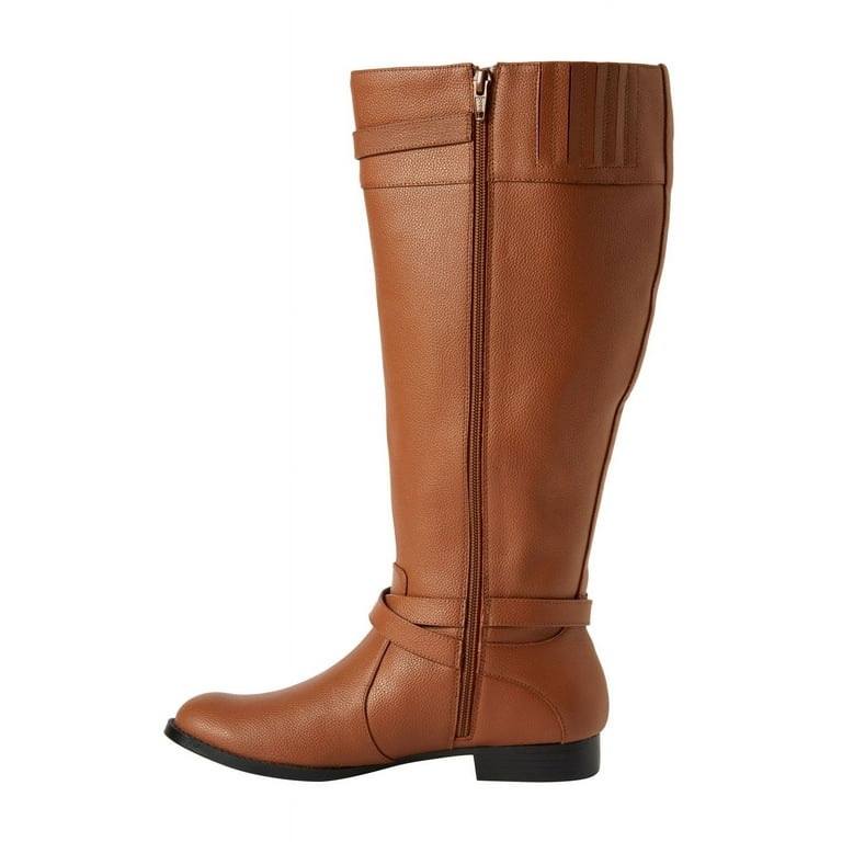 Cognac wide sales calf boots
