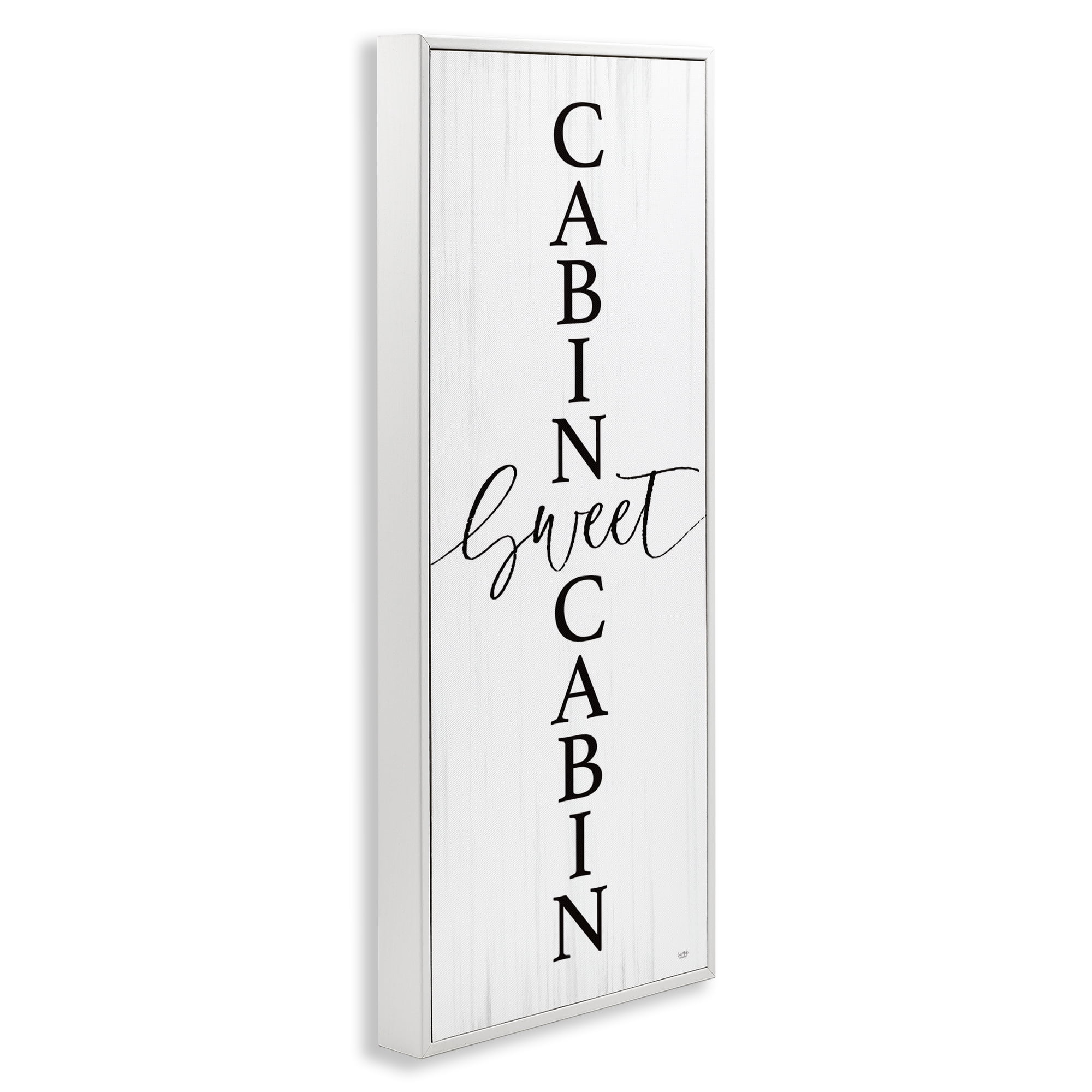 Stupell Industries Sweet Cabin Vertical Words White Framed Giclee Art, design by Lux + Me Designs