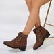 thumbnail image 5 of NECHOLOGY Botas Mujer Adulto Femenino Zapatos Botines de mujer Botas de tacón grueso con cremallera decorativa y hebilla de cinturón de cuero sólido Retro a la moda para mujer (Coffee, 9), 5 of 7
