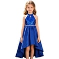 thumbnail image 4 of FYDUU Girls Kids Party Dress Sleeveless Sequined Dress Halter Neck Waistband A-Line Formal Dresses for Performance Party Clothes 3-4 Years, 4 of 4