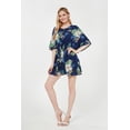 thumbnail image 4 of Robe Poncho Hawaïenne pour Femme Luau Ananas Jardin Bleu Marine, 4 of 5
