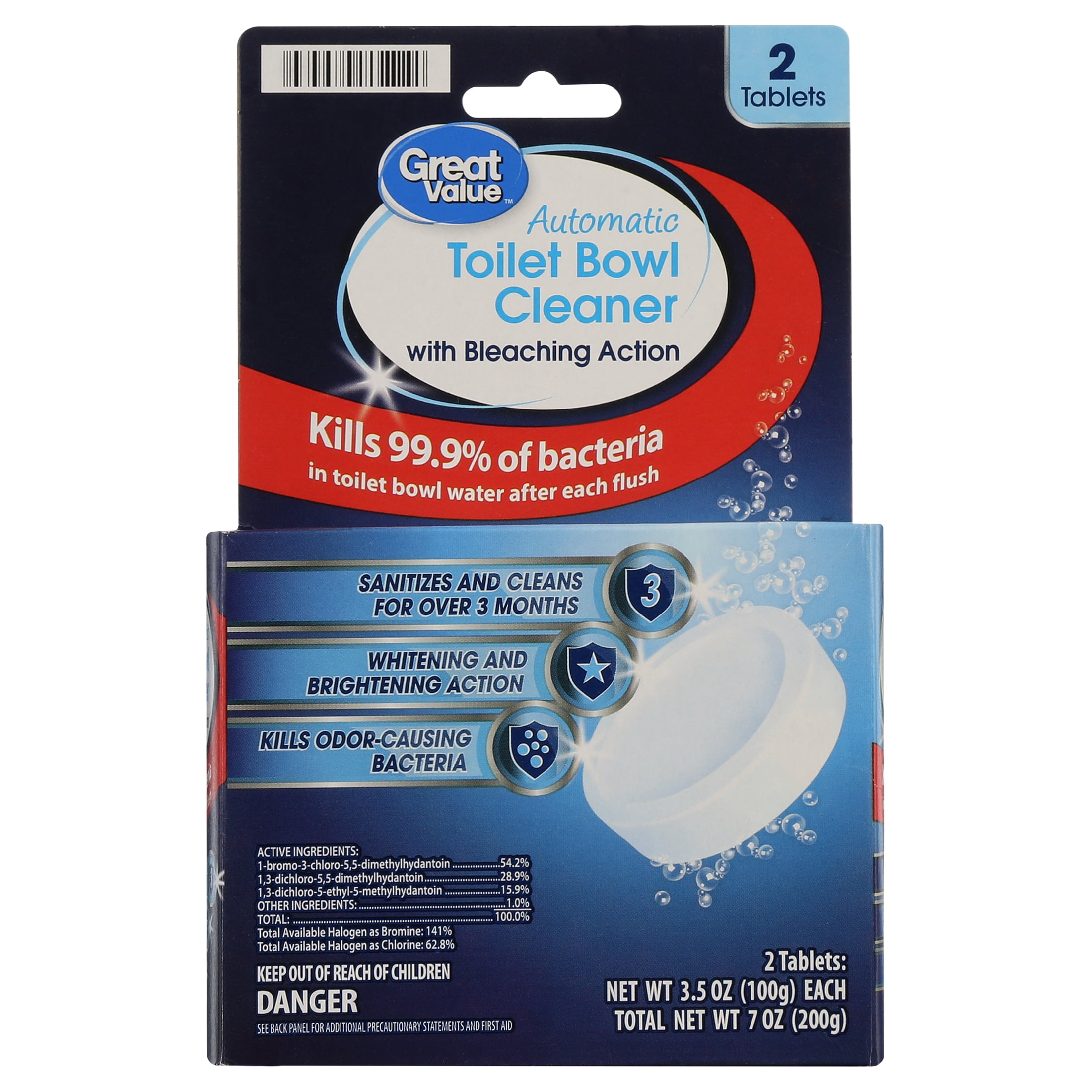 Great Value Toilet Bowl Tablet, 2 Count, 3.5 oz