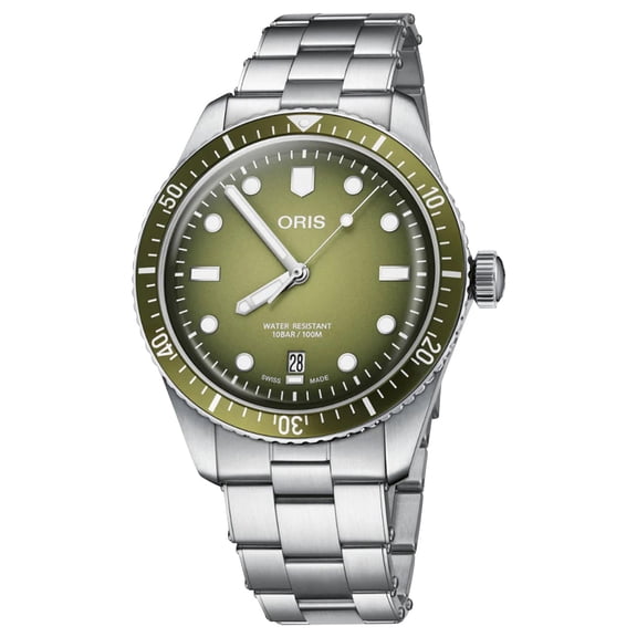 Oris Divers Sixty-Five Automatic Stainless Steel Green Dial Date Mens Watch 733 7707 4057-07 8 20 18