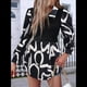 thumbnail image 4 of Camisas de Dos Piezas Falsas para Mujer, Otoño e Invierno, Blusa Informal de Larga con Estampado Geométrico para Mujer, en y Negro, Talla XL, 4 of 10