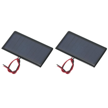 Uxcell 2 Pcs 5V 0.3W 60mA Mini Solar Panels, Small Polycrystalline Solar Cell Panel with 2 Cable for DIY Electric Toy Materials Kits Charger, 68mm x 37mm