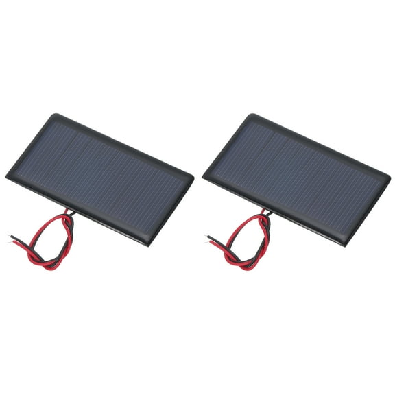 Uxcell 2 Pcs 5V 0.3W 60mA Mini Solar Panels, Small Polycrystalline Solar Cell Panel with 2 Cable for DIY Electric Toy Materials Kits Charger, 68mm x 37mm