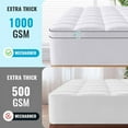 thumbnail image 3 of Extra Thick Mattress 1000 GSM Topper, Down Alternative Overfill Plush Mattress Pad, Cooling Pillow Top with 8-21Inch Deep Pocket, 3 of 11