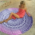 thumbnail image 3 of BadPiggies Round Mandala Blanket Boho Beach Tapestry Bohemian Decoration Hippie Beach Blanket, Circle Tablecloth or Picnic Blanket Indian Meditation Rug Mat for Yoga (Blue), 3 of 9