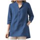 thumbnail image 1 of Camisas Para Mujer Botón de Moda Cuello en V Manga 3/4 Pulóver Sólido Camiseta Informal Blusa Odeerbi ODB128806, 1 of 8