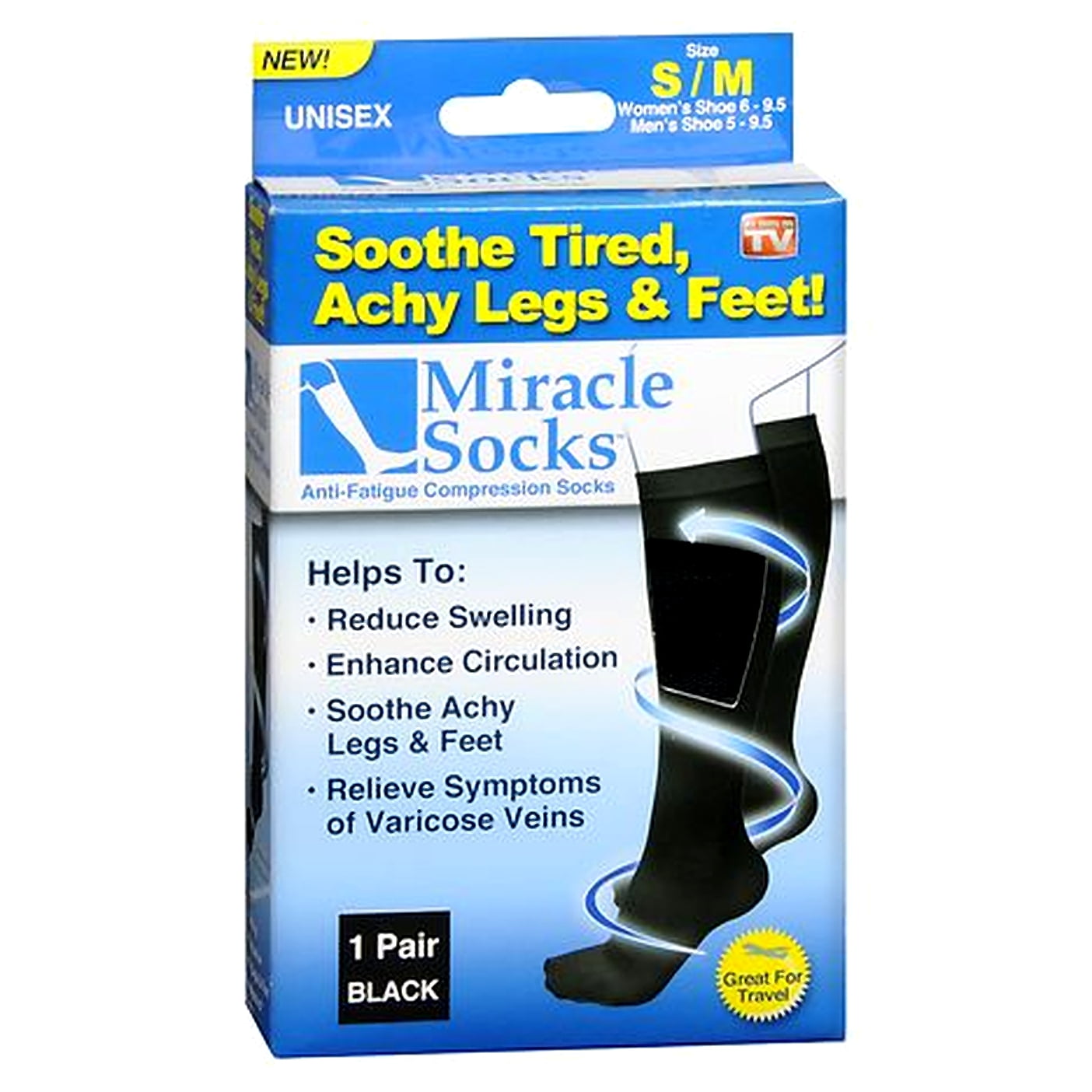 As Seen On TV Ontel Miracle Socks - Black