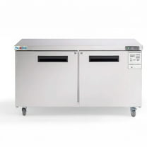 DURING D-KTF-60B 60" Double Door Stainless Steel Lowboy Worktop Freezer, 14.8 Cu.ft, Commercial Undercounter Freezer