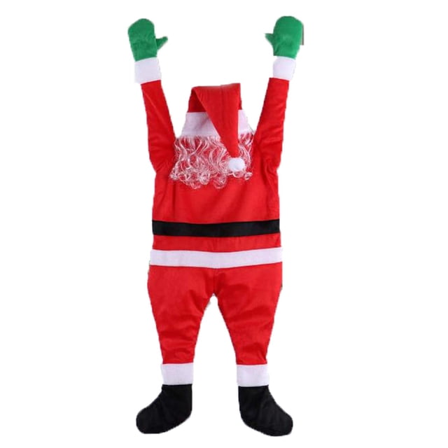 Trajes de ropa de Papá Noel trepadores grandes, colgante para árbol de Navidad, decoración del hogar