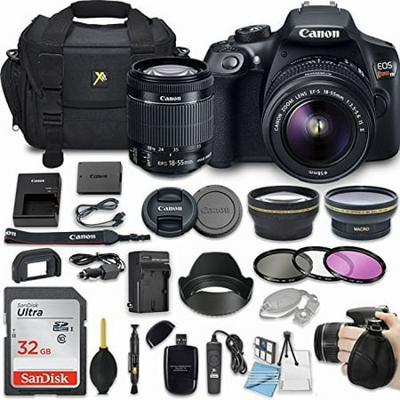 Canon EOS Rebel T6 18MP DSLR Camera Bundle with EF-S 18-55mm f/3.5-5.6 IS II Lens + 32GB Memory + Camera Bag + 3 Pc Filter Kit + 2.2x Telephoto + 0.43x Macro Close Up Lens + More