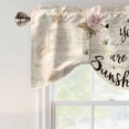 thumbnail image 4 of Sunflowers Tie Up Valance Curtains for Windows, Kitchen Curtains Window Treatments, Farmhouse Retro Botanical Floral Bee Love Heart Short Window Shades Valances for Bedroom Bathroom Cafe 42"x12", 4 of 8