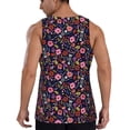 thumbnail image 3 of Xecao Dancing Skeletons Floral Garden Men's Tank Top Workout Quick Dry Sleeveless Gym Jogging Muscle Shirts Summer Swim Beach Tops, 3 of 9