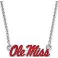 thumbnail image 1 of Sterling Silver S. Rh-P Logoart U Of Mississippi Small Enamel Pendant With Necklace (18 X 22) Made In United States ss080ums-18, 1 of 5