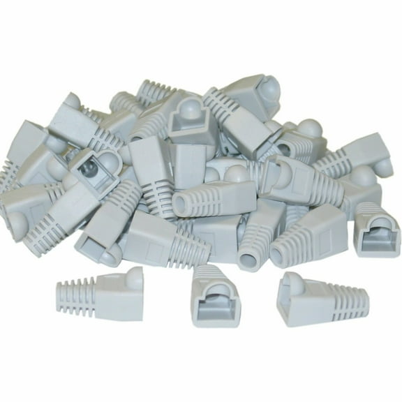 Cable Wholesale RJ45 Strain Relief Boots- Gray- 50 Pieces Per Bag