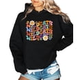 thumbnail image 2 of Wildcats Hoodie for Women Retro Groovy Floral Game Day Pullover, Black Hoodie, M, 2 of 8