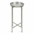 thumbnail image 3 of Kate and Laurel Celia Round Metal Foldable Accent Table with Tray Top, 14" x 14" x 25.75", Silver, 3 of 6
