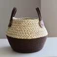 thumbnail image 2 of Cesta de almacenamiento tejida con cáscara de maíz, Material ecológico y Natural para estantes, baño, cocina, cesta de café profunda, 2 of 4