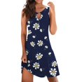 thumbnail image 1 of TJAZFJPA Robes d'Invitée de Mariage d'Été pour Femmes Robe Élégante pour Femmes à Col Rond Robe Débardeur Robe Décontractée à Imprimé Floral Robe en Denim Robes de Vacances pour Femmes, 1 of 5