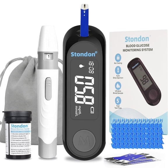Blood Glucose Monitor Kit with 50 Test Strips & 50 Lancets,Blood Sugar Testing  Kits, Home Diabetes Testing Kit