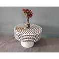 thumbnail image 3 of Handmade Bone Inlay Coffee Table: Targua Pattern, Indian Decor, 3 of 5