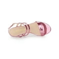 thumbnail image 4 of BLISSFUL STEP Women's Slingback Block Heel Ankle Strap Sandals Pink 7, 4 of 7