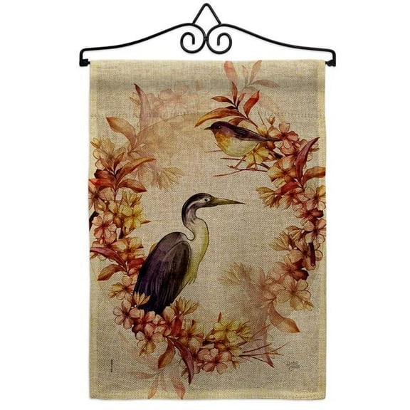 Breeze Decor GS120266-DB-02 Birds Wreath Animals Bird 13 x 18.5. in. Double-Sided Decorative Horizontal House Garden Flag Set for Decoration Banner Yard Gift