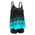 thumbnail image 4 of Women Plus Size Vintage Print Strappy Back Tankini Set Flowy Tankini Bathing Suits for Women Tummy Control Two Piece Swimwear, 4 of 7