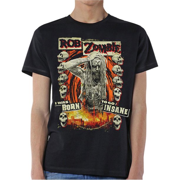 Rob Zombie - Camiseta Born To Go Insane para Adultos Unisex (Negro)