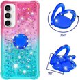 thumbnail image 3 of Slim Fit Phone Case for Samsung Galaxy S23 FE, Bling Shiny Quicksand Effect TPU Bumper Case with Four Corners Heavy Anti-Fall Protection Case for Galaxy S23 FE,Pink Blue, 3 of 14