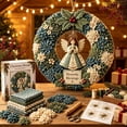 thumbnail image 6 of Clearance! 3D Fabric Poke Wreath DIY Kit, 14" Christmas Wreath DIY Kit for Adults, Beginner-Friendly Holiday Wreath Making Kit & Door Decor (Angle), 6 of 6