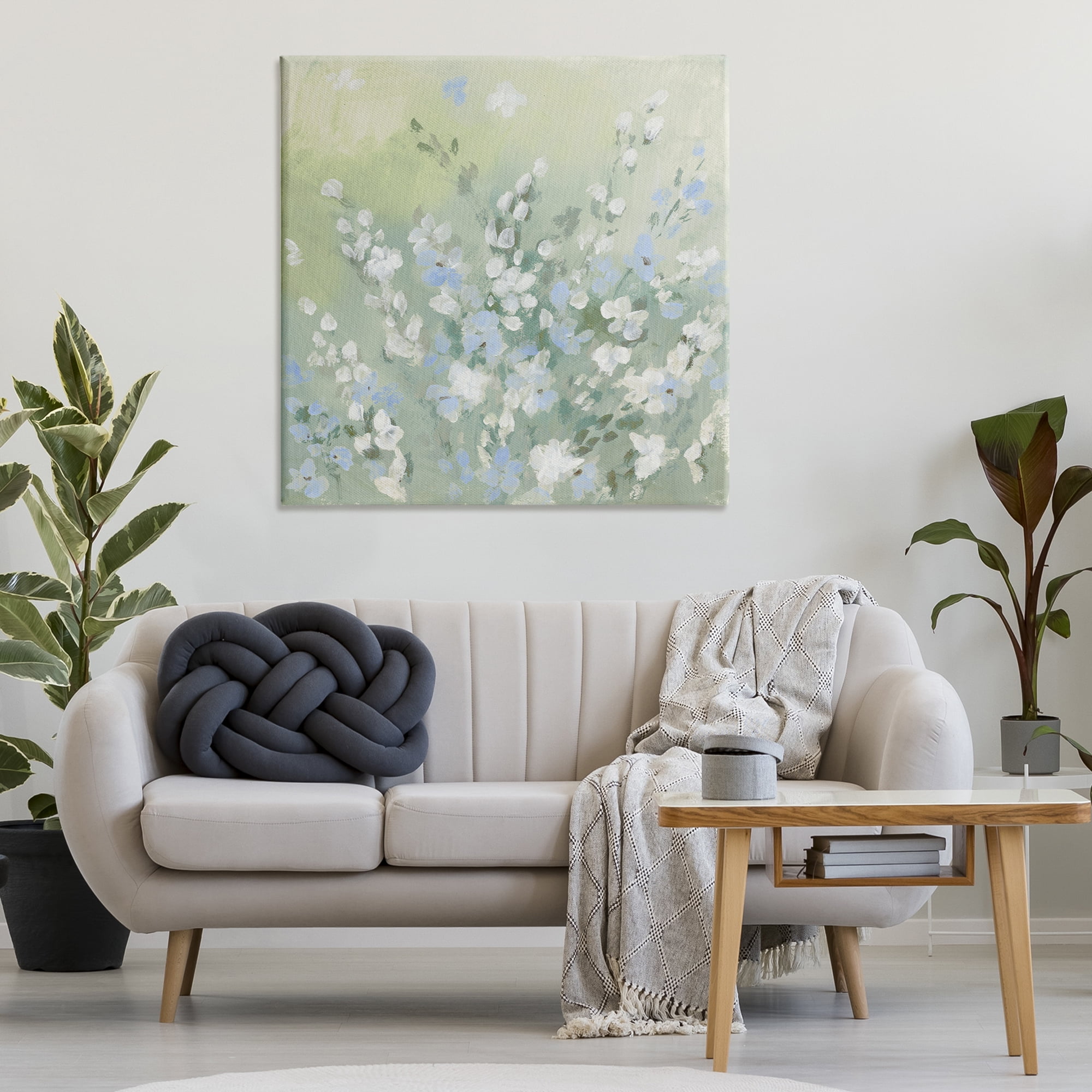 Stupell Industries Wispy Willows White Wildflowers Floral & Botanical Painting Wrapped Canvas Art Print Wall Art, 36 x 36