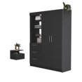 thumbnail image 2 of Newboti Furniture Kenya 2 Piece Bedroom Set, Armoire & Nightstand, Black 41171, 2 of 7