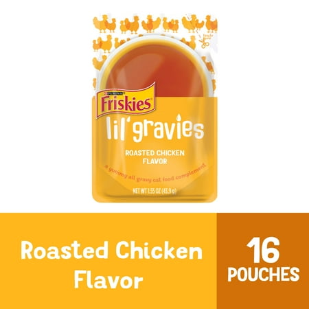 UPC: 0050000543809 | Purina Friskies Lil Gravies Roasted Chicken Flavor Gravy Wet Cat Food for Adult 1.1 oz. Pouch (16 Count)