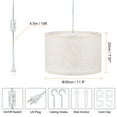 thumbnail image 2 of Unique Bargains Plug in Pendant Light, 15Ft Rope Hanging Lamp Fixture with ON/OFF Switch, Fabric Shade E26/E27 Socket, Beige, 2 of 7