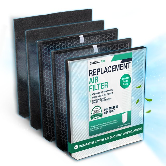 Air Purifier Filter Replacement – Compatible with Air Doctor AD3000 / AD3500 – Includes Efficient Air Filter Replacement for Hom