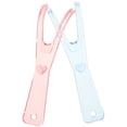 thumbnail image 2 of 2 soportes para hilo dental con carrete incorporado, alambre plano, repuestos (rosa + azul), 2 of 7