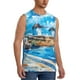 thumbnail image 2 of Balery Greek Island Windmills Painting Camisetas sin mangas para hombre, absorbe la humedad y protege contra el mal olor.-3X-Large, 2 of 7