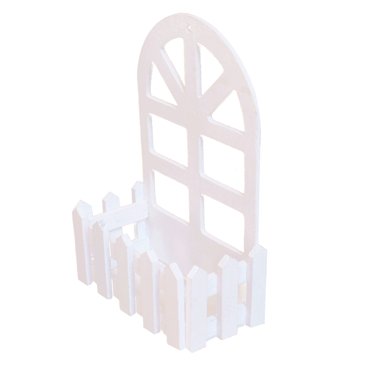 BESTONZON Retro Old Wooden Fence Flower Basket Wall Hanging Tea Shop Wall Garden Decoration Three-dimensional Wall Pendant (Round Type)