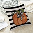thumbnail image 4 of Fall Pillow Covers 18x18 Inch Set of 2, Linen Autumn Thanksgiving Decorative Throw Pillowcase Fall Watercolor Pumpkin Stripes Outdoor Cushion Cover for Sofa Couch Living Room Bed Decor, 4 of 6