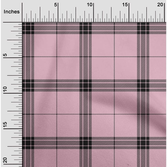 oneOone Georgette Viscose Fabric Tartan Check Printed Craft Fabric BTY 42 Inch Wide