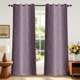 thumbnail image 6 of Ombre Purple Wavy Line Blackout Curtains,2 Panels,63 Inch Length,Room Darking Thermal Insulated Window Drapes for Bedroom, 6 of 8
