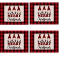 thumbnail image 1 of 4 pcs Merry Christmas Placemats Christmas Winter Table Placemats Rustic Buffalo Plaid Placemat Non-Slip Heat Resistant Washable Placemats Christmas Placemats for Table Home Kitchen (Chic Style), 1 of 5