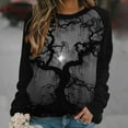 thumbnail image 2 of Tops casuales de cuello redondo de manga larga con estampado de Halloween para mujer Pompotops FGAJ4346, 2 of 4